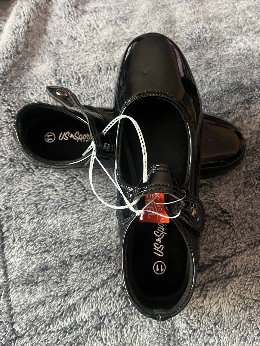 Women’s Black Patent Mary Jane Flats - Comfort Feel